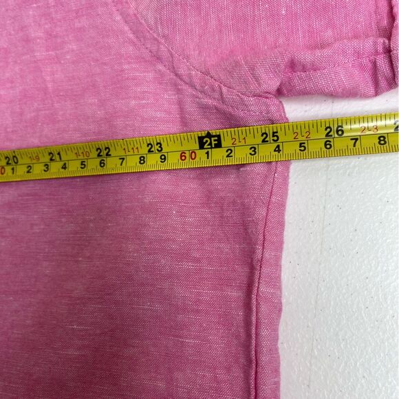 Cubavera Linen Blend Pink Panel Shirt Short Sleeve Button Front Men Size XL - Picture 10 of 13